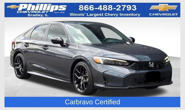 Meteorite Gray Metallic 2025 Honda Civic Sedan Front-Wheel Drive Continuously Variable Transmission