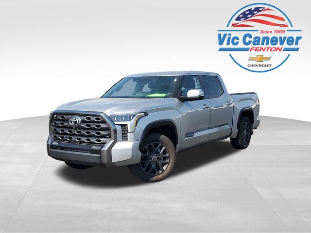 Celestial Silver Metallic 2023 Toyota Tundra Platinum CrewMax Cab 4WD Pickup Truck Four-Wheel Drive Automatic