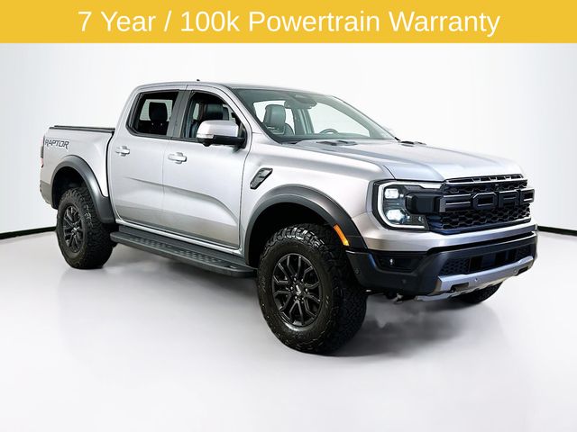 Silver Metallic 2024 Ford Ranger Raptor SuperCrew 4WD Pickup Truck Four-Wheel Drive Automatic