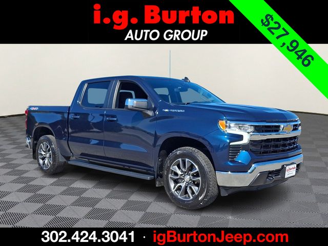 Blue Metallic 2022 Chevrolet Silverado 1500 LT Crew Cab 4WD Pickup Truck Four-Wheel Drive 8-Speed Automatic