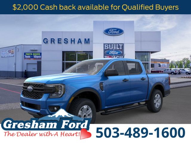Velocity Blue Metallic 2025 Ford Ranger XL SuperCrew 4WD Pickup Truck Four-Wheel Drive Automatic