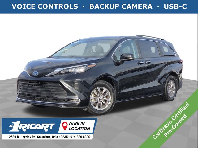 Midnight Black Metallic 2024 Toyota Sienna XLE 7-Passenger FWD Minivan Front-Wheel Drive Continuously Variable Transmission