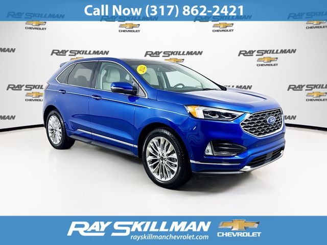 Blue Metallic 2022 Ford Edge Titanium AWD SUV / Crossover All-Wheel Drive 8-Speed Automatic