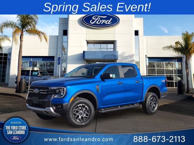 Blue Metallic 2025 Ford Ranger XLT SuperCrew 4WD Pickup Truck Four-Wheel Drive Automatic