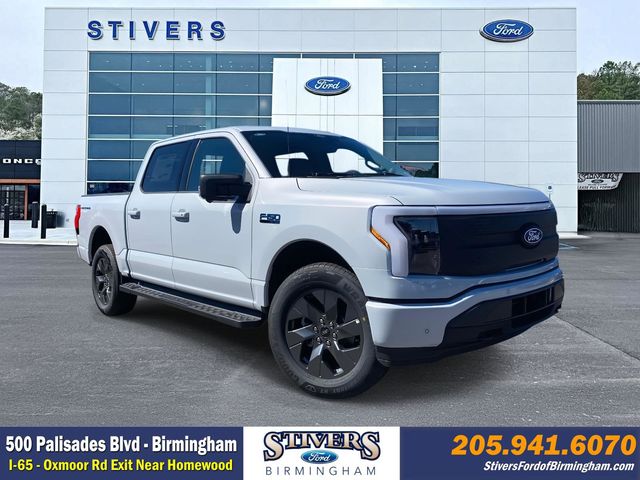 White Metallic 2025 Ford F-150 Lightning Flash SuperCrew AWD Pickup Truck All-Wheel Drive Automatic