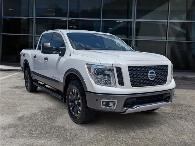 Pearl White 2018 Nissan Titan Pickup Truck Four-Wheel Drive 7-Speed Automatic