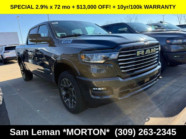 Forged Blue Metallic 2026 RAM 1500 Laramie Crew Cab 4WD Pickup Truck Four-Wheel Drive 8-Speed Automatic