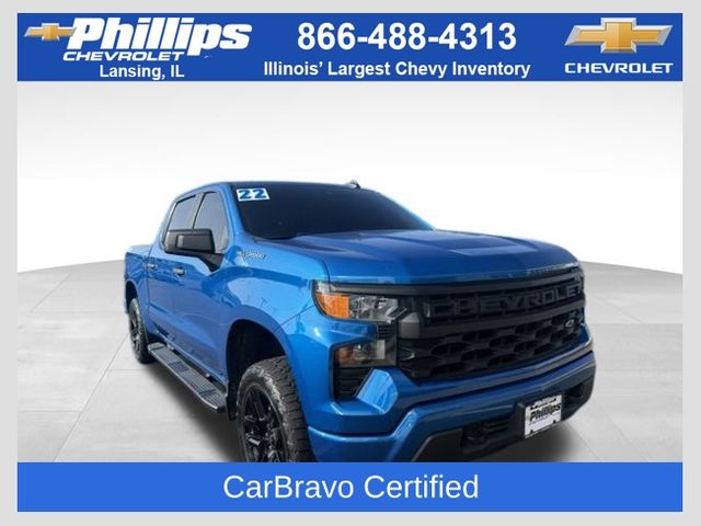 Glacier Blue Metallic 2022 Chevrolet Silverado 1500 Pickup Truck Four-Wheel Drive 8-Speed Automatic