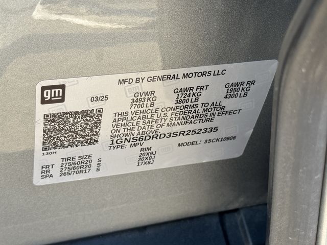 2025 Chevrolet Suburban Z71 Gray at Monument Chevrolet