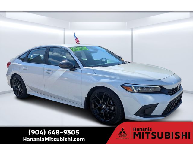Platinum White 2024 Honda Civic Sedan Front-Wheel Drive Continuously Variable Transmission