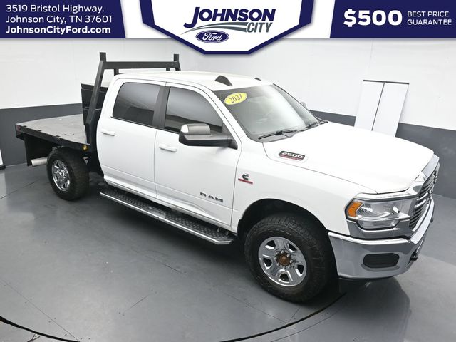 Bright White Clearcoat 2021 RAM 2500 Big Horn Crew Cab 4WD Pickup Truck Four-Wheel Drive 6-Speed Automatic