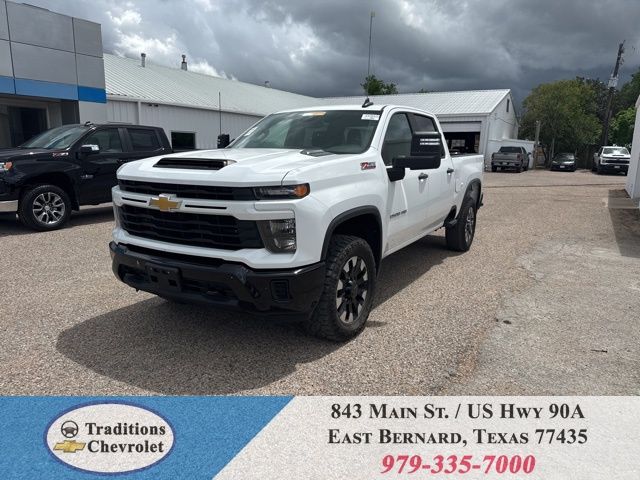 Summit White 2024 Chevrolet Silverado 2500HD Custom Crew Cab 4WD Pickup Truck Four-Wheel Drive Automatic