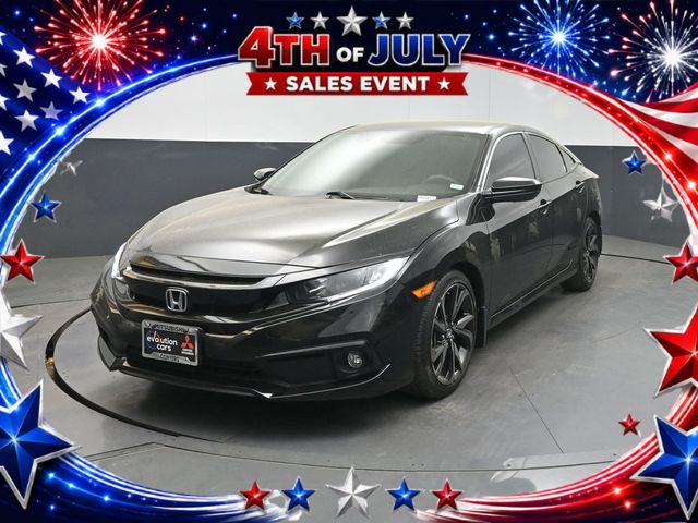 Black 2019 Honda Civic Sedan Front-Wheel Drive Continuously Variable Transmission