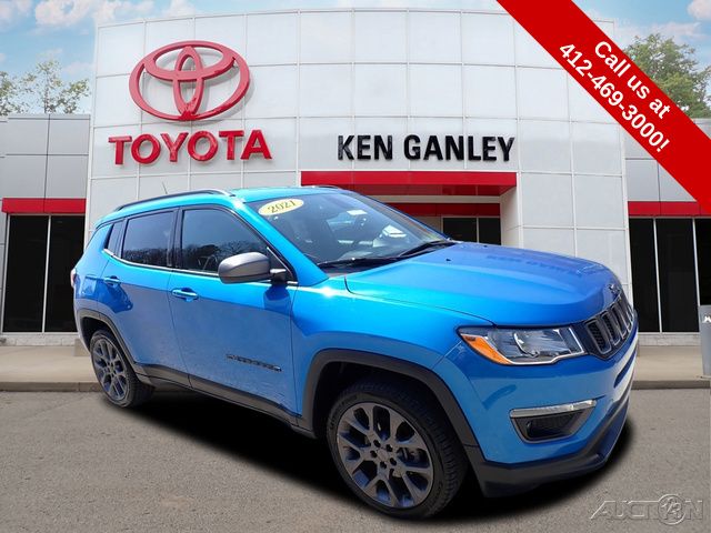 Laser Blue Pearlcoat 2021 Jeep Compass 80th Anniversary Edition 4WD SUV / Crossover Four-Wheel Drive 9-Speed Automatic