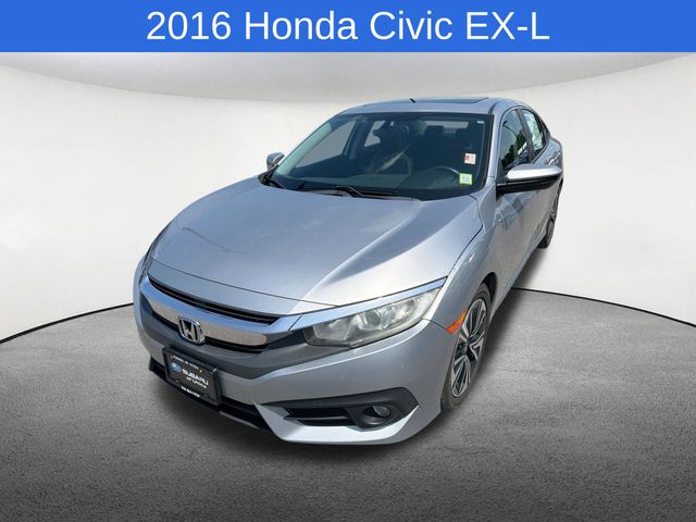 Silver 2016 Honda Civic Sedan Front-Wheel Drive Continuously Variable Transmission