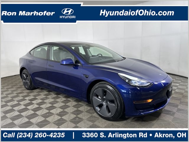 Deep Blue Metallic 2022 Tesla Model 3 RWD Sedan Rear-Wheel Drive 1-Speed Automatic