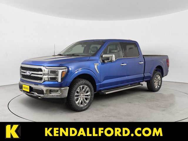 Blue 2024 Ford F-150 Lariat SuperCrew 4WD Pickup Truck Four-Wheel Drive Automatic