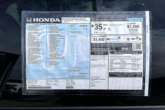 New 2026 Honda CR-V Hybrid TrailSport 4D Sport Utility