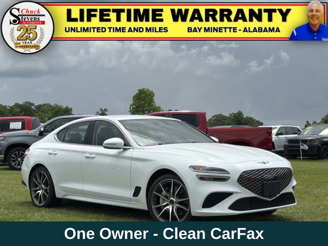 Alta White 2025 Genesis G70 2.5T Standard RWD Sedan Rear-Wheel Drive 8-Speed Automatic