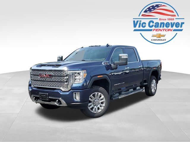 Pacific Blue Metallic 2022 GMC Sierra 2500HD Denali Crew Cab 4WD Pickup Truck Four-Wheel Drive 6-Speed Automatic