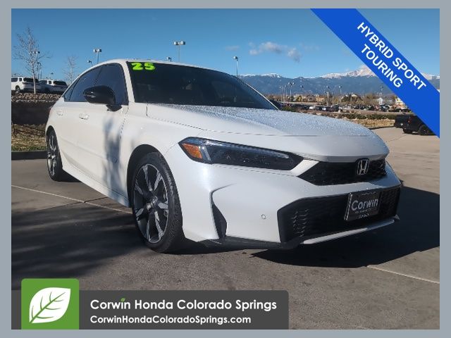 Platinum White Pearl 2025 Honda Civic Hybrid Sport Sedan FWD Sedan Front-Wheel Drive Continuously Variable Transmission