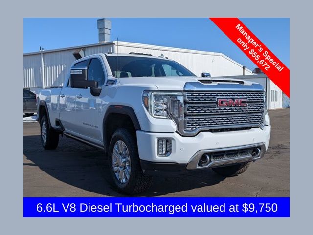Summit White 2022 GMC Sierra 3500HD Denali Crew Cab 4WD Pickup Truck Four-Wheel Drive Automatic