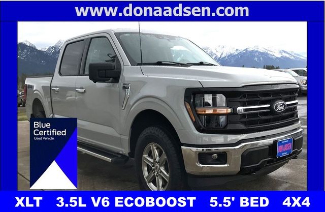 Avalanche Gray 2024 Ford F-150 XLT SuperCrew 4WD Pickup Truck Four-Wheel Drive Automatic