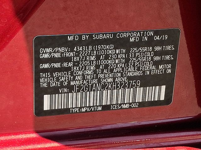 2019 Subaru Crosstrek 2.0i Limited Red at Rafferty Subaru
