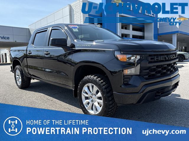 Black 2025 Chevrolet Silverado 1500 Custom Crew Cab RWD Pickup Truck 4X2 8-Speed Automatic