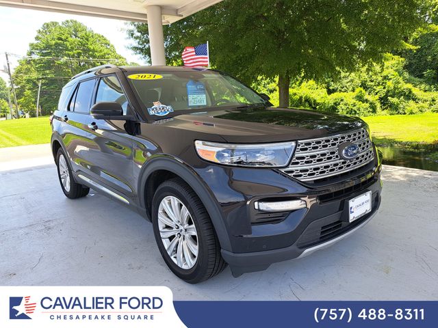 Black Metallic 2021 Ford Explorer SUV / Crossover All-Wheel Drive Automatic
