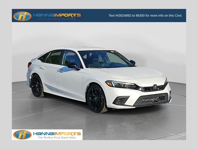 Platinum White Pearl 2022 Honda Civic Sedan Front-Wheel Drive Continuously Variable Transmission