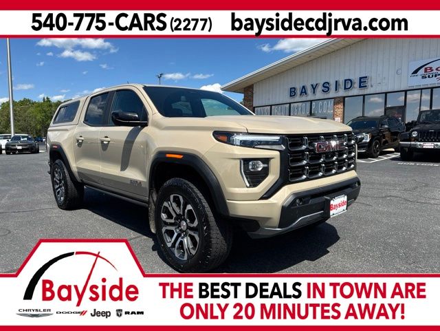 Desert Sand Metallic 2024 GMC Canyon AT4 Crew Cab 4WD Pickup Truck Four-Wheel Drive 8-Speed Automatic