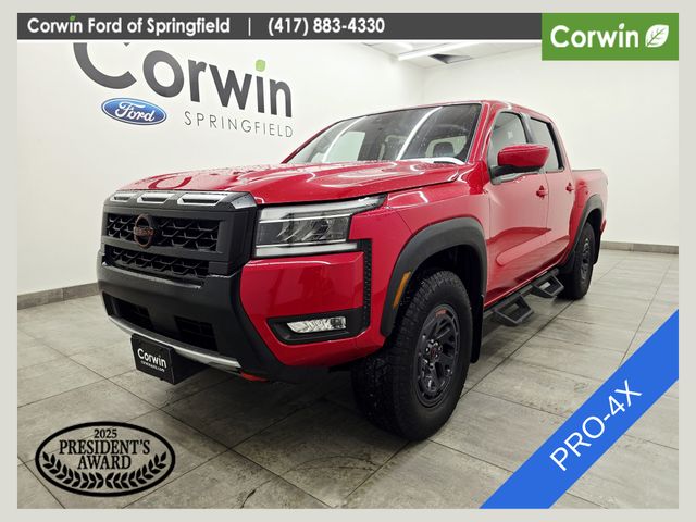 Red Alert 2025 Nissan Frontier PRO-4X Crew Cab 4WD Pickup Truck Four-Wheel Drive 9-Speed Automatic Overdrive