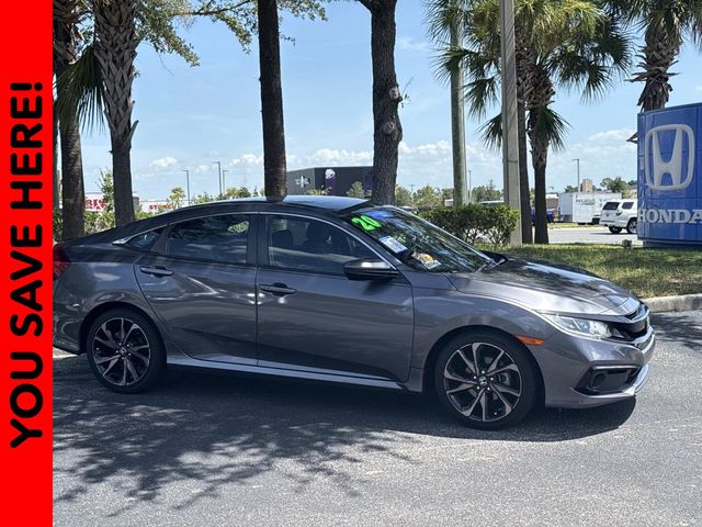 Gray (Modern Steel) 2020 Honda Civic Sedan Front-Wheel Drive Continuously Variable Transmission