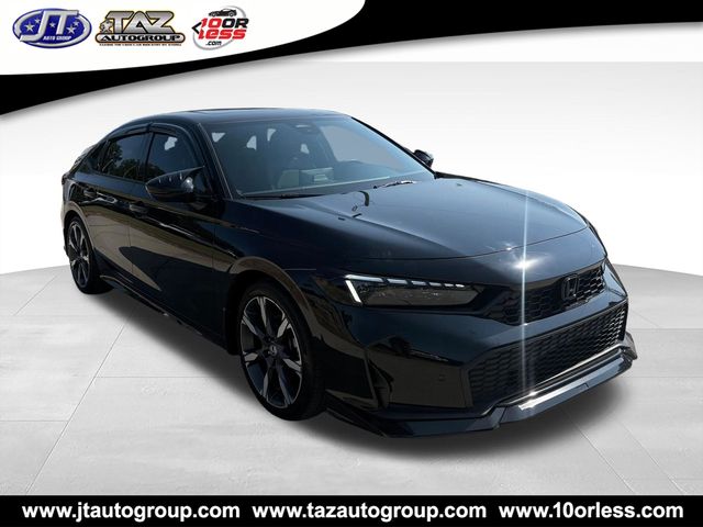Black 2025 Honda Civic Hybrid Sedan Front-Wheel Drive Continuously Variable Transmission