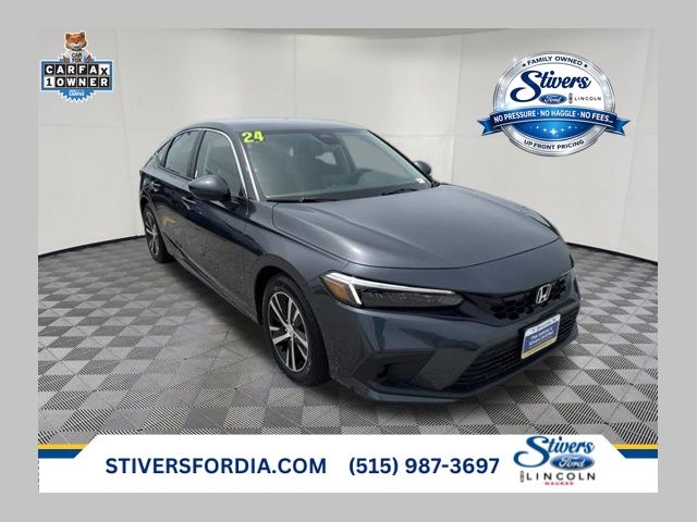 Gray 2024 Honda Civic Hatchback Hatchback Front-Wheel Drive Continuously Variable Transmission