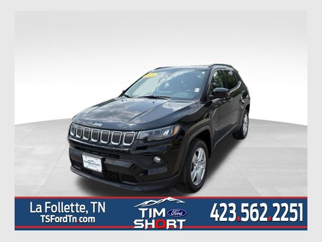Diamond Black Crystal Pearlcoat 2022 Jeep Compass SUV / Crossover Four-Wheel Drive 9-Speed Automatic