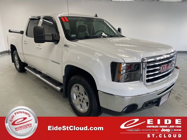 Summit White 2011 GMC Sierra 1500 SLT Crew Cab 4WD Pickup Truck Four-Wheel Drive 6-Speed Automatic