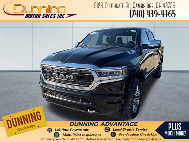 Diamond Black Crystal Pearlcoat 2024 RAM 1500 Limited Crew Cab 4WD Pickup Truck Four-Wheel Drive 8-Speed Automatic