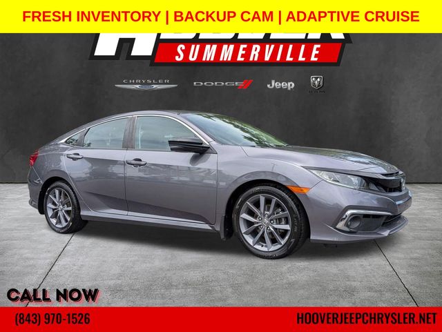 Gray (Modern Steel Metallic) 2021 Honda Civic Sedan Front-Wheel Drive Continuously Variable Transmission