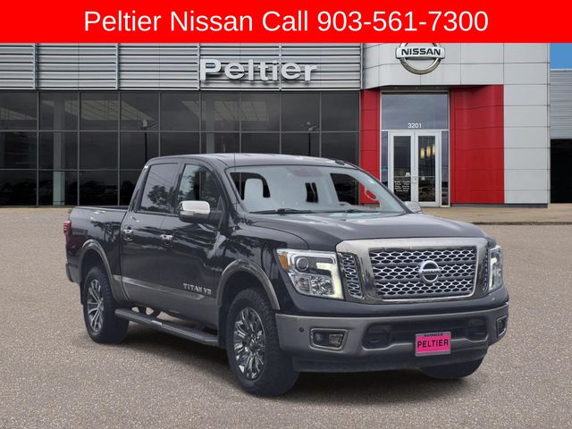 Gray (Magnetic Black Metallic) 2019 Nissan Titan Platinum Reserve Crew Cab 4WD Pickup Truck Four-Wheel Drive 7-Speed Automatic