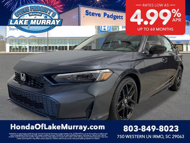 Meteorite Gray Metallic 2026 Honda Civic Sedan Front-Wheel Drive Continuously Variable Transmission