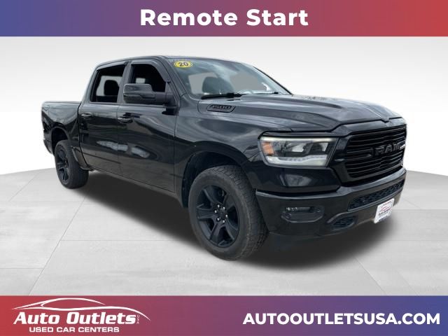 Diamond Black Crystal Pearlcoat 2020 RAM 1500 Big Horn Crew Cab 4WD Pickup Truck Four-Wheel Drive 8-Speed Automatic