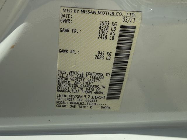 2023 Nissan Altima 2.5 SV White at Emmons Autoplex