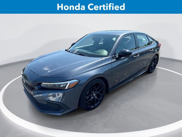 Meteorite Gray Metallic 2023 Honda Civic Sedan Front-Wheel Drive Continuously Variable Transmission