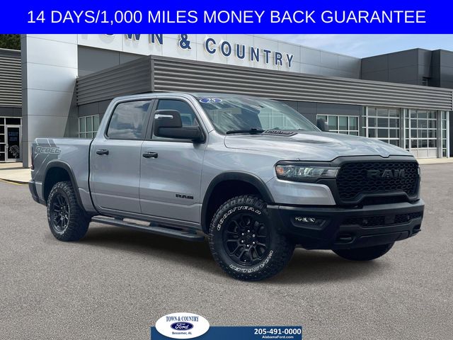 Billet Silver Metallic Clearcoat 2025 RAM 1500 Rebel Crew Cab 4WD Pickup Truck Four-Wheel Drive 8-Speed Automatic