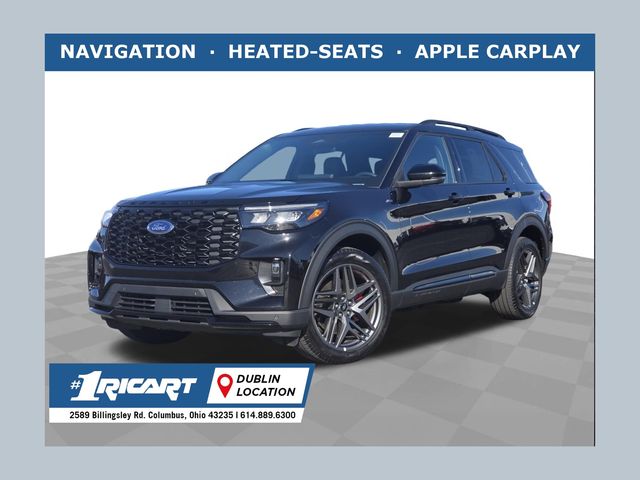 Black Metallic 2025 Ford Explorer ST-Line AWD SUV / Crossover All-Wheel Drive Automatic