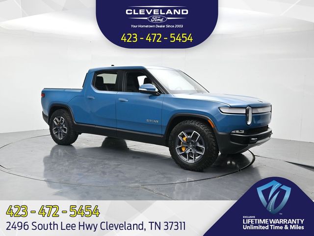 Blue 2022 Rivian R1T Launch Edition Crew Cab AWD Pickup Truck All-Wheel Drive 1-Speed Automatic