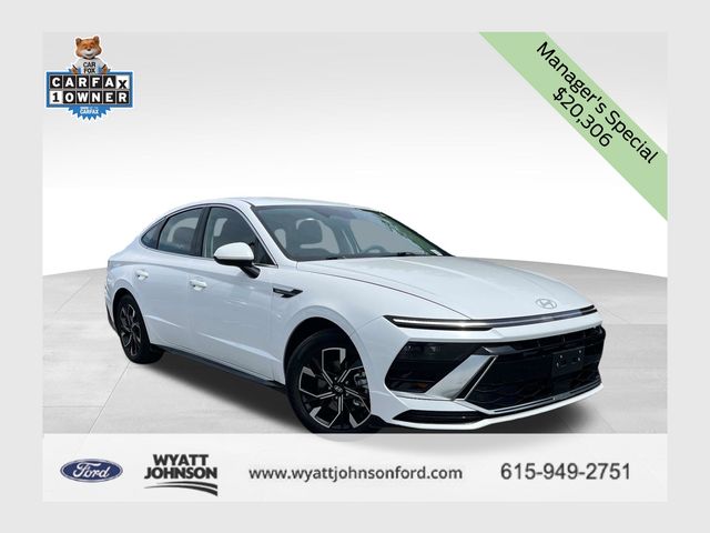 Serenity White 2024 Hyundai Sonata Sedan Front-Wheel Drive 8-Speed Automatic
