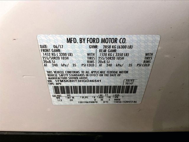 2017 Ford Explorer Platinum White at Bob Ruth Ford